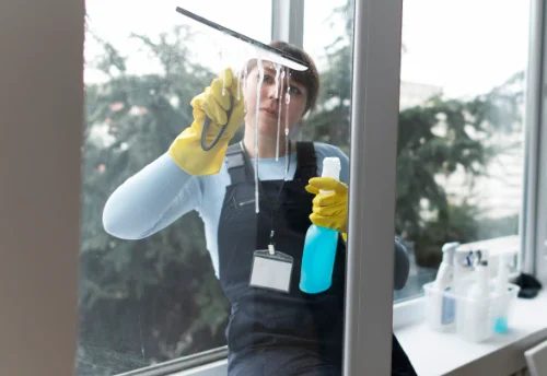 Nettoyage de vitres intérieures et extérieures à la Bigottière